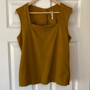 Anthropologie square neck tank top Womens medium